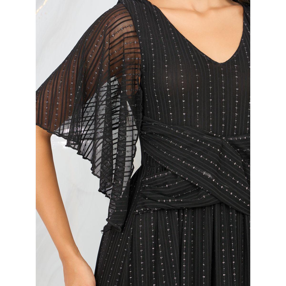 فستان طويل بحافة واسعة واكمام شبك-women-clothing-dresses-image-3