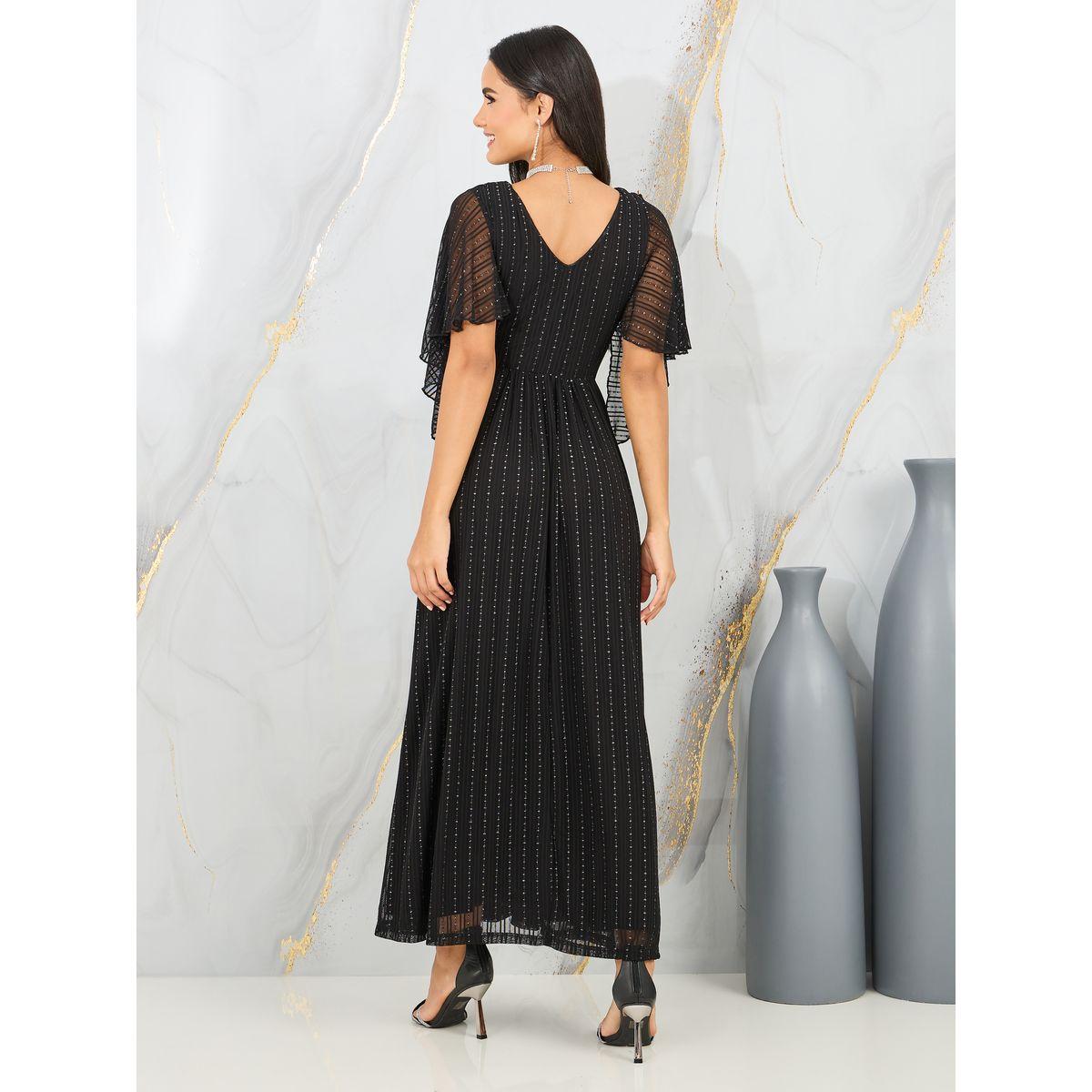 Styli Embroidered Mesh Sleeves A-Line Maxi Dress-women-clothing-dresses-image-4