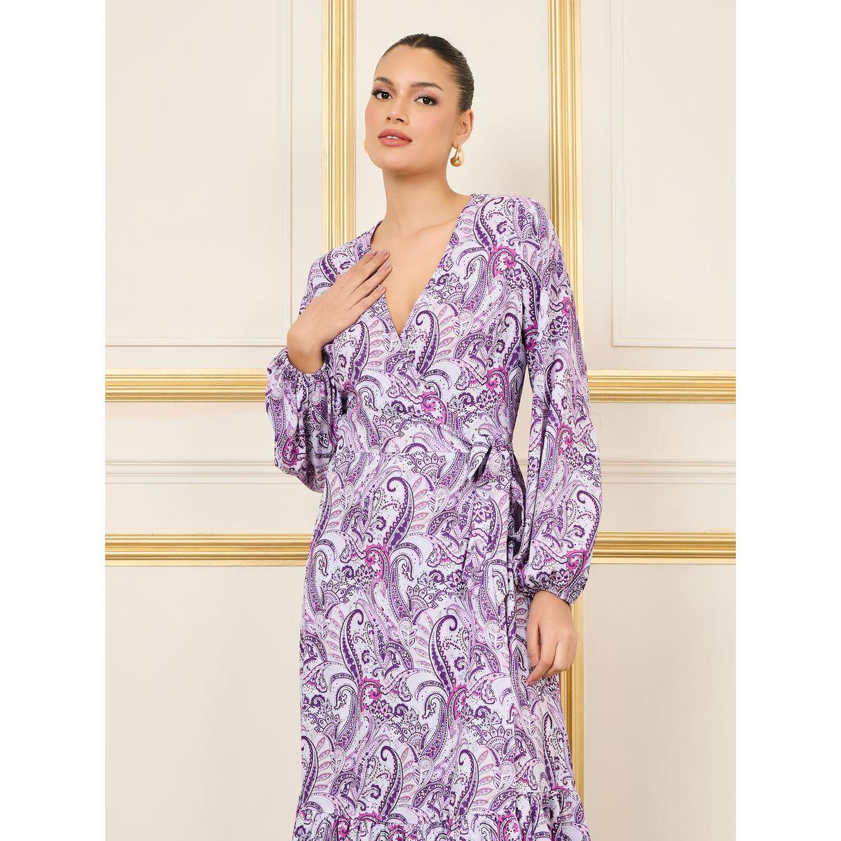 فستان ميدي بنمط لف وتفاصيل كشكش-women-clothing-dresses-image-2
