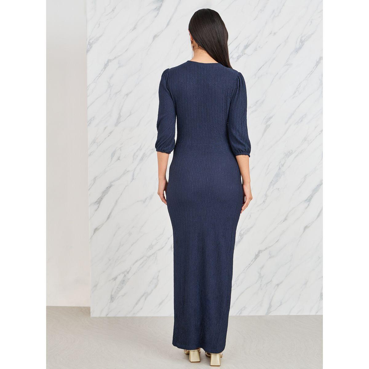 فستان طويل بديكون بتفاصيل كشكش-women-clothing-dresses-image-4