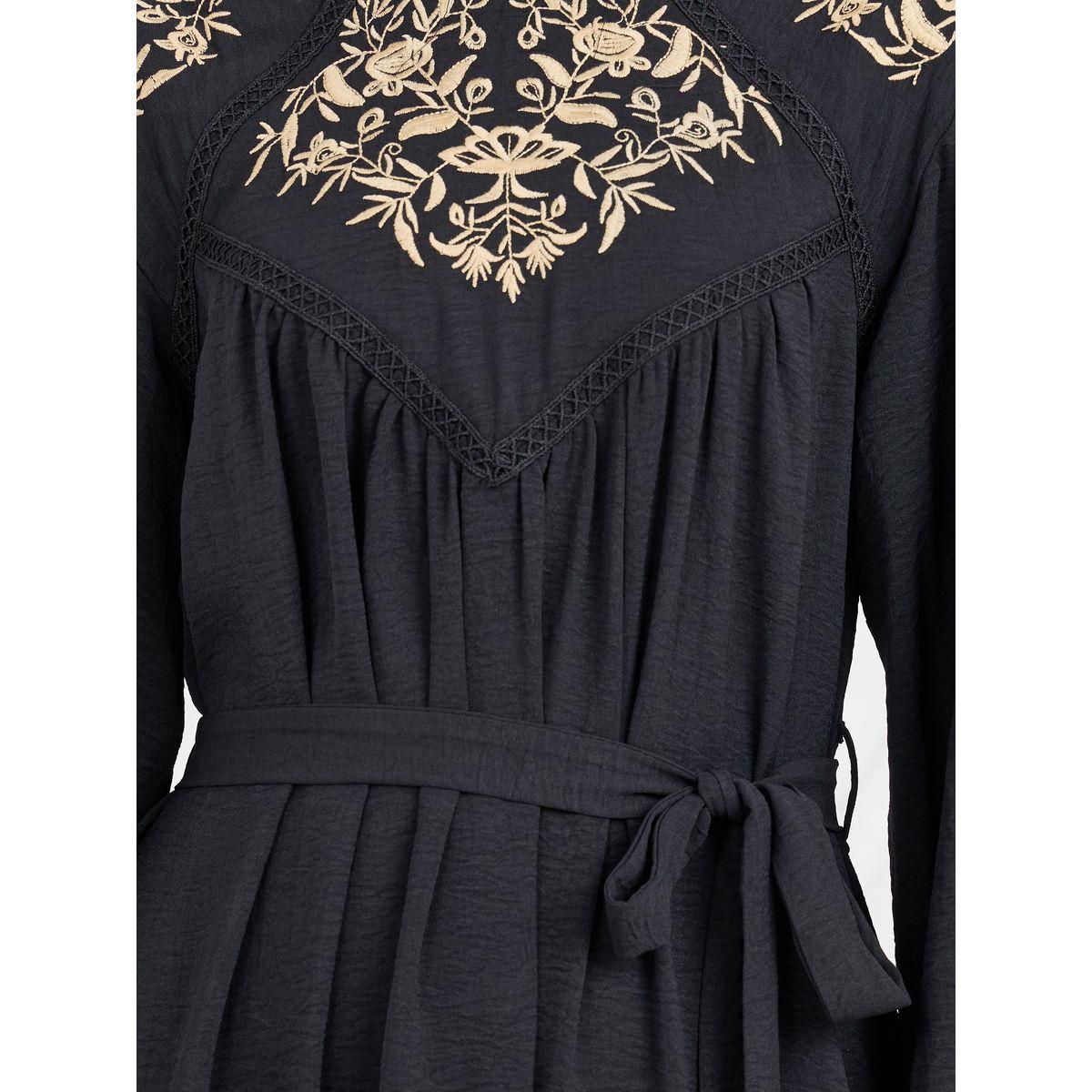 فستان ميدي بتداخلات دانتيل مع رباط خصر-women-clothing-dresses-image-3