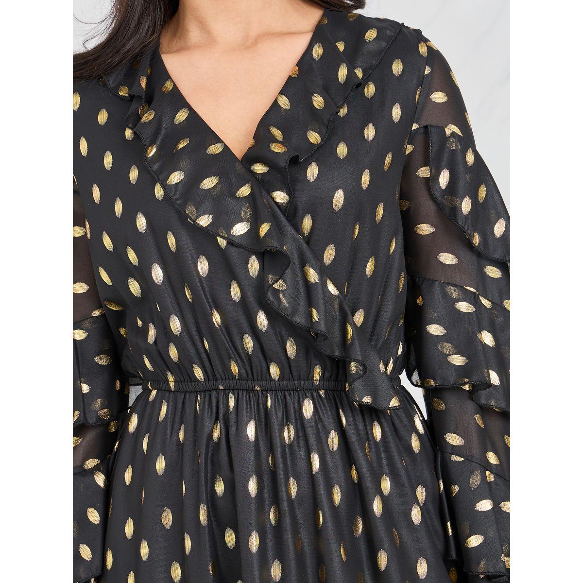فستان طويل بطبعة فويل مع كشكش-women-clothing-dresses-image-3
