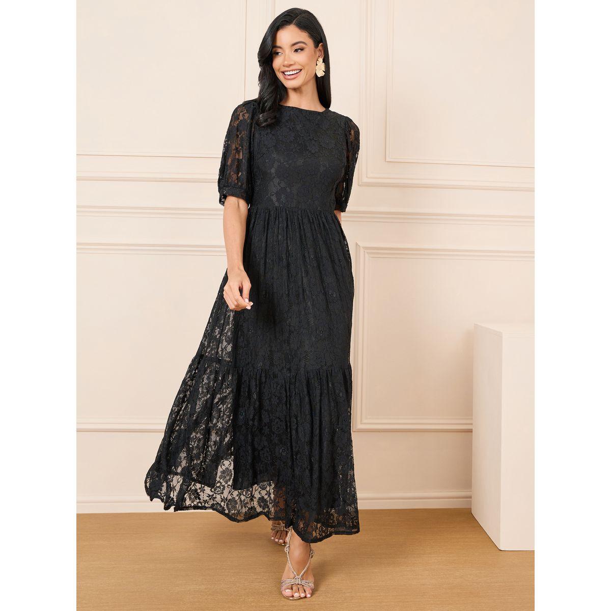 Styli All Over Lace A-Line Tiered Maxi Dress-women-clothing-dresses-image-1