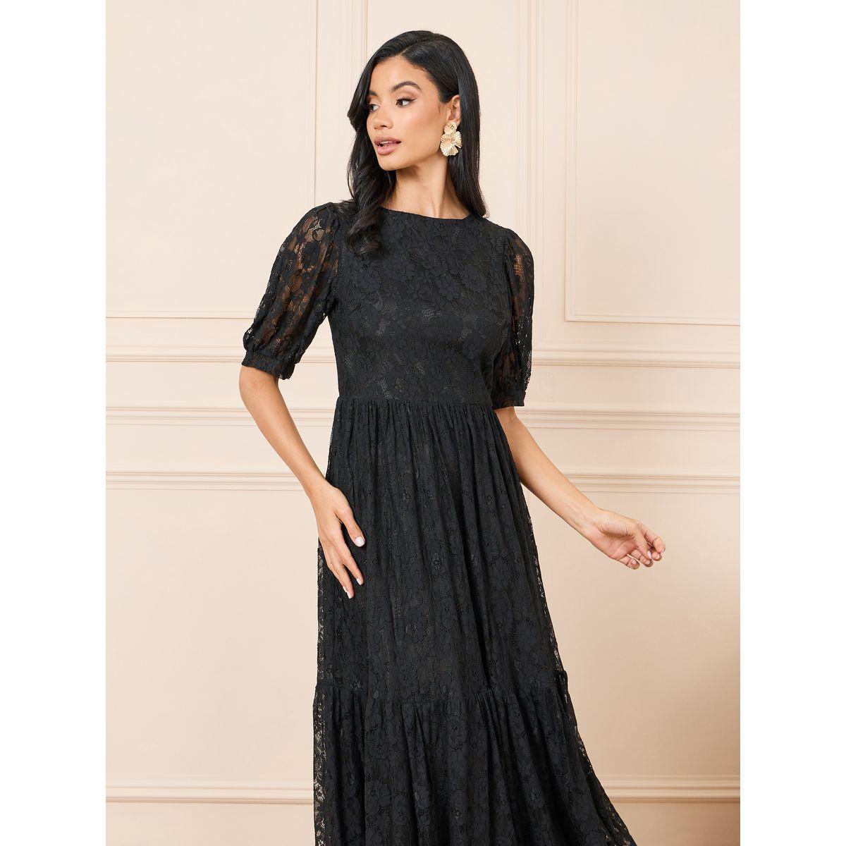 Styli All Over Lace A-Line Tiered Maxi Dress-women-clothing-dresses-image-2