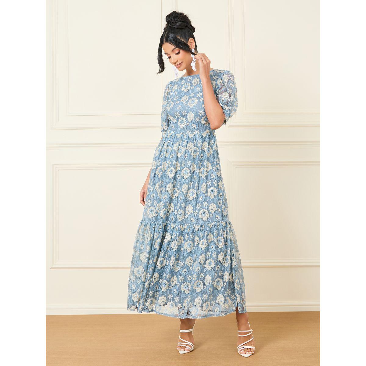 Styli All Over Lace A-Line Tiered Maxi Dress-women-clothing-dresses-image-1