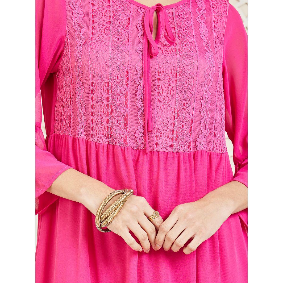 فستان ميدي بكسرات وتفاصيل دانتيل-women-clothing-dresses-image-3