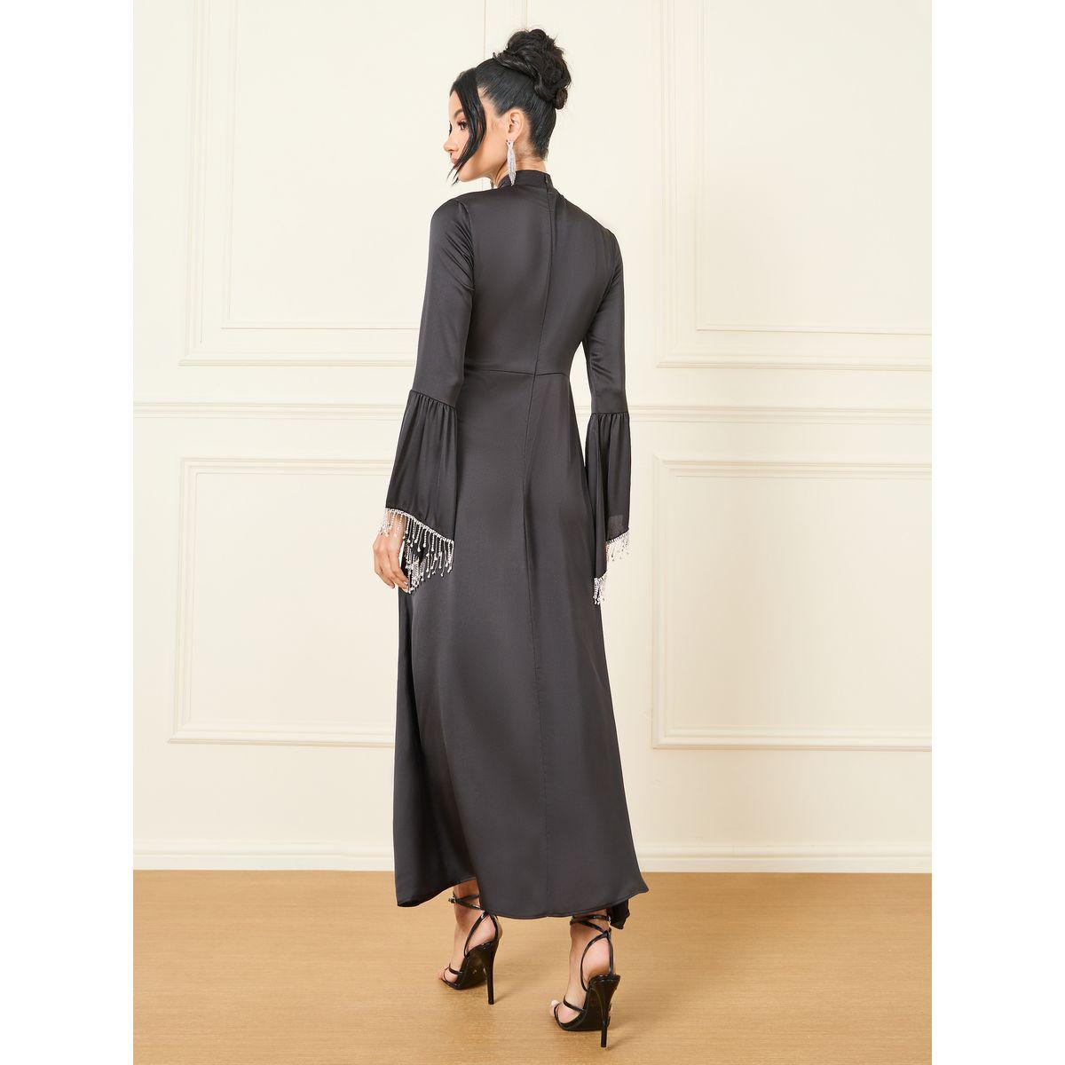 Styli Satin Embellished Trim A-Line Maxi Dress-women-clothing-dresses-image-4