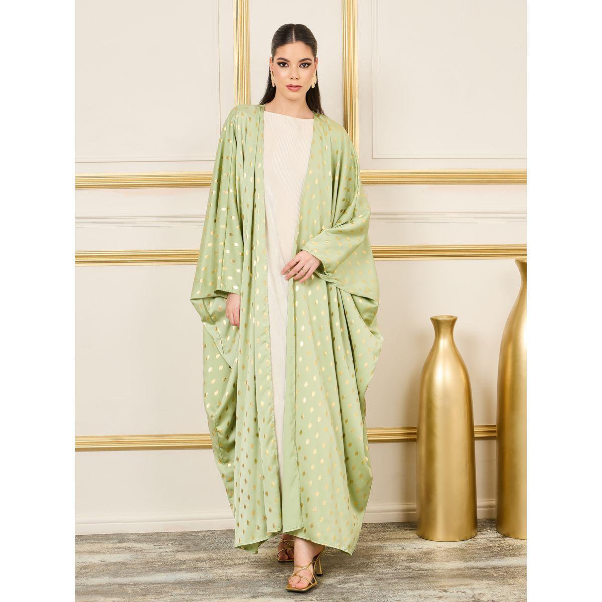 عباية مطبعة بطبعة فويل واكمام وطواطية-women-arabicclothing-abayas-image-1