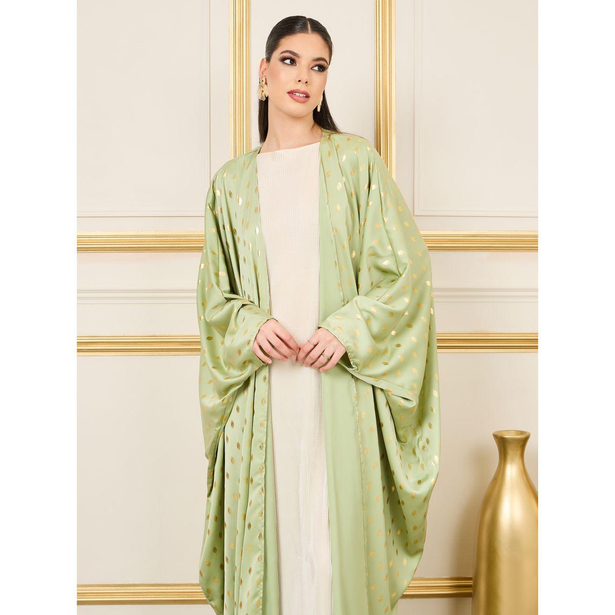 Styli Foil Print Batwing Sleeves Abaya-women-arabicclothing-abayas-image-2