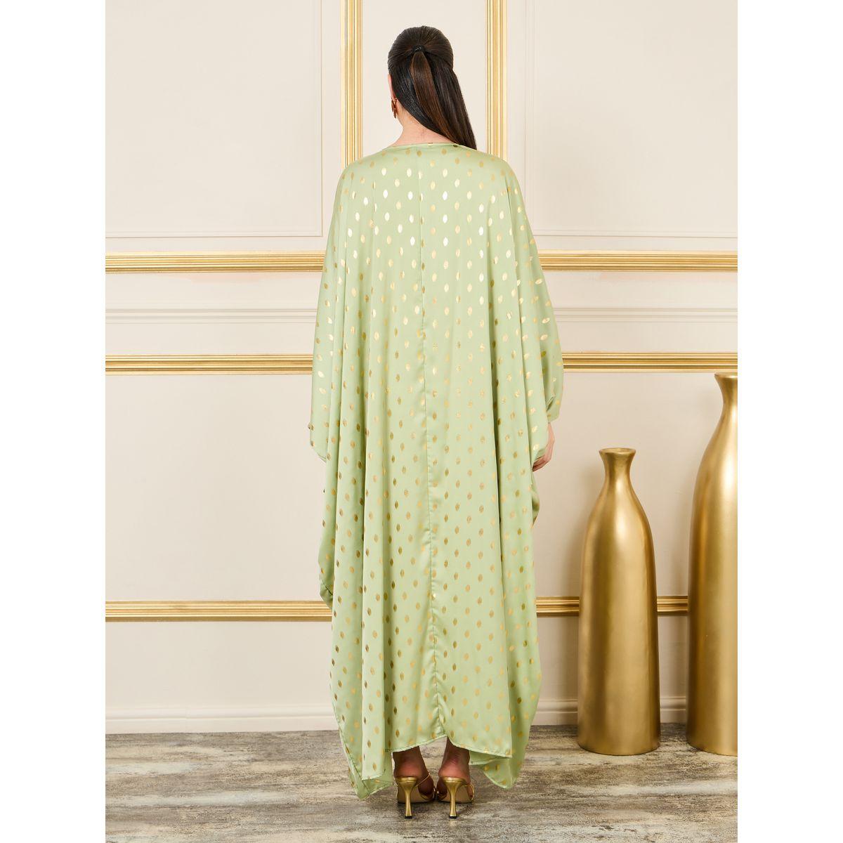 Styli Foil Print Batwing Sleeves Abaya-women-arabicclothing-abayas-image-4
