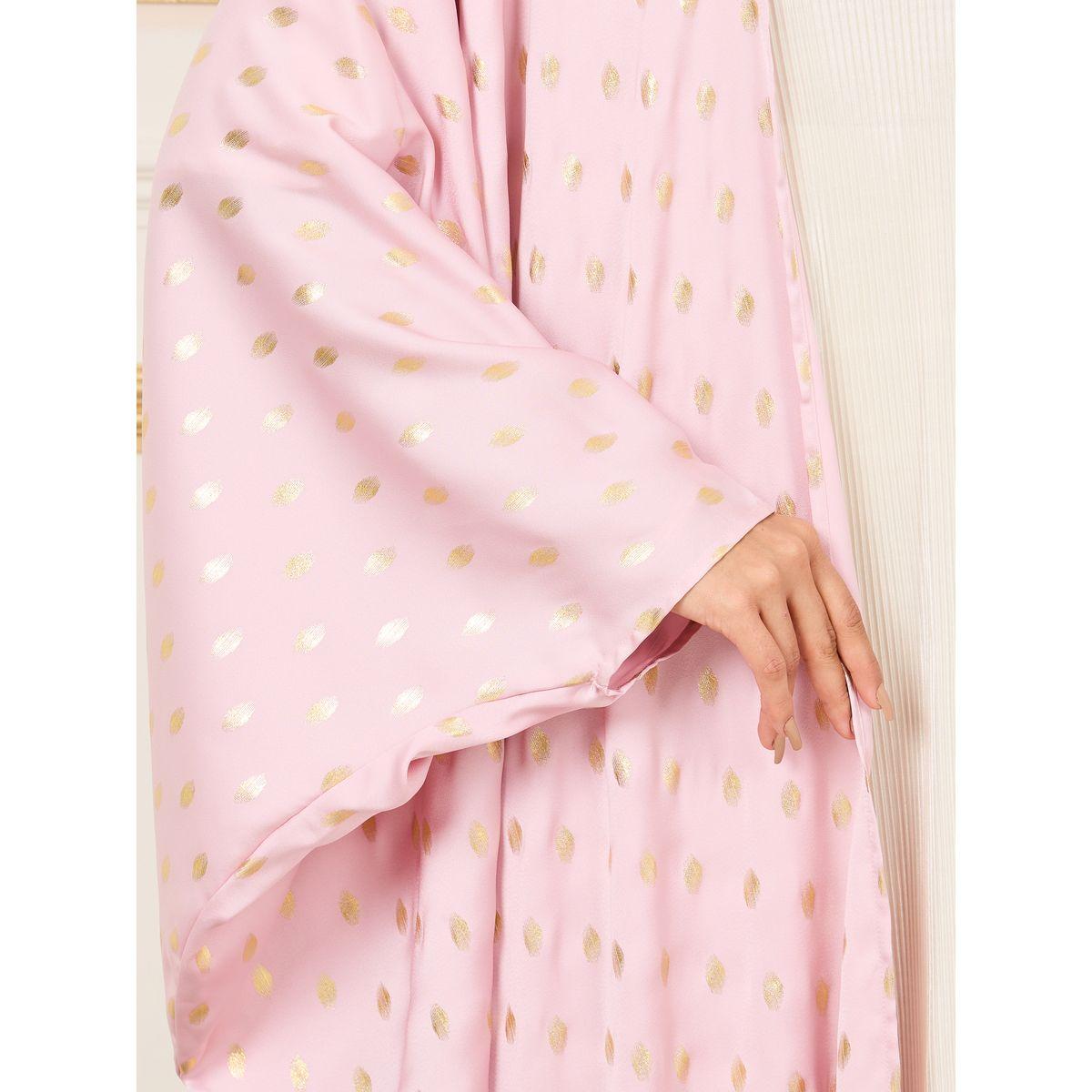 Styli Foil Print Batwing Sleeves Abaya-women-arabicclothing-abayas-image-3