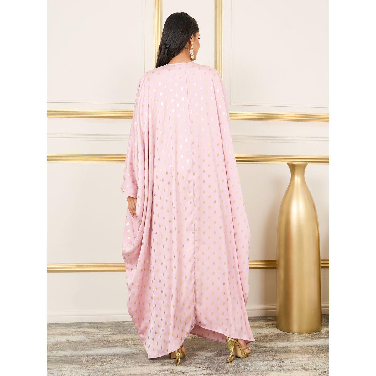 Styli Foil Print Batwing Sleeves Abaya-women-arabicclothing-abayas-image-4