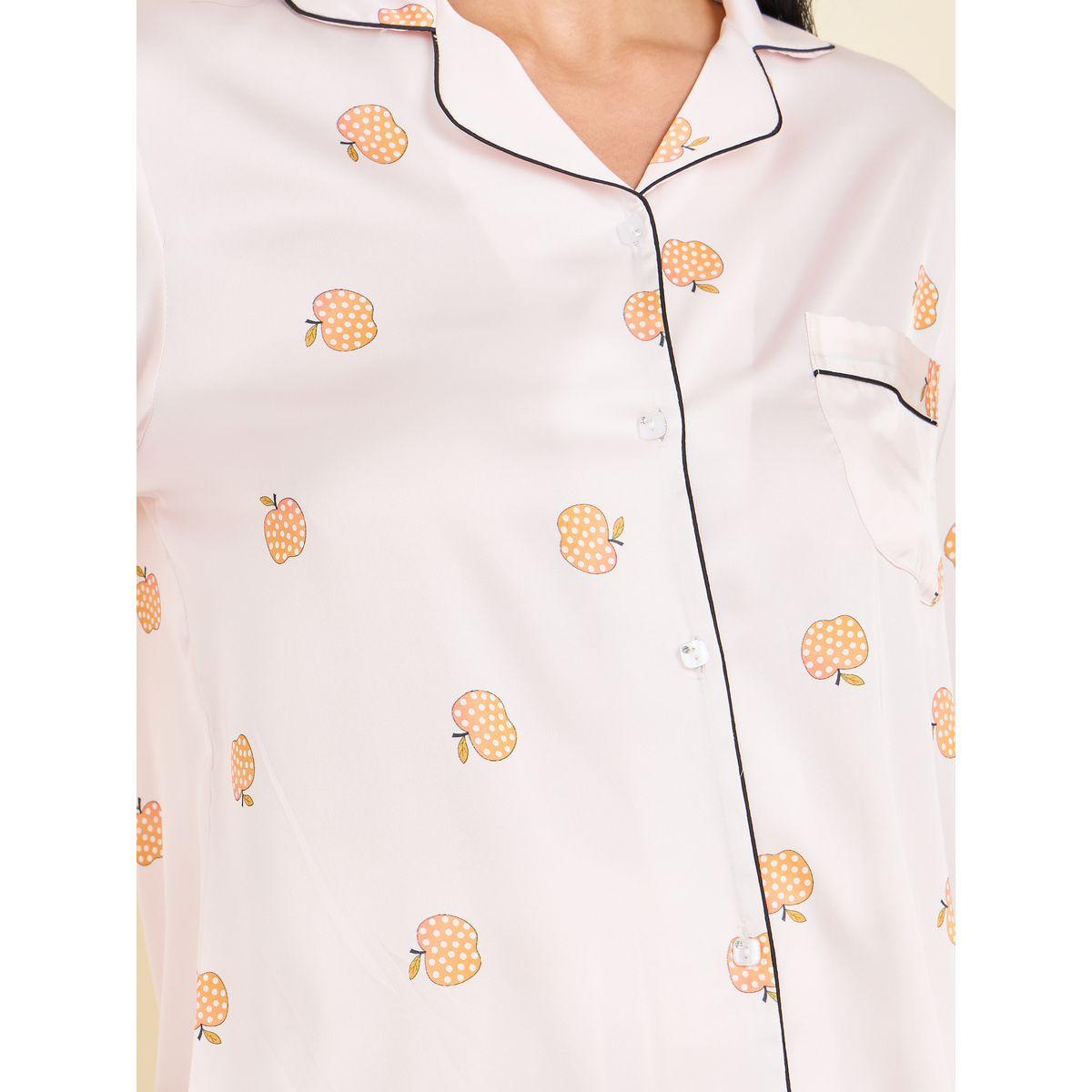 طقم بيجاما من بنطال وبلوزة ساتان مطبعة بالكامل-women-clothing-nightwear-pyjamas-longsets-image-4