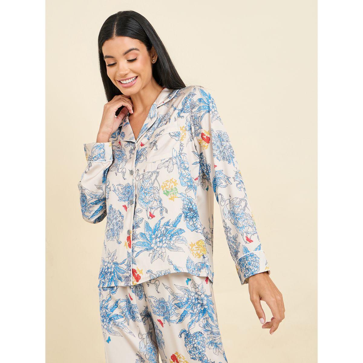 Styli Unwind Floral AOP Satin Piped Detail Shirt and Pyjama Set-women-clothing-nightwear-pyjamas-longsets-image-3