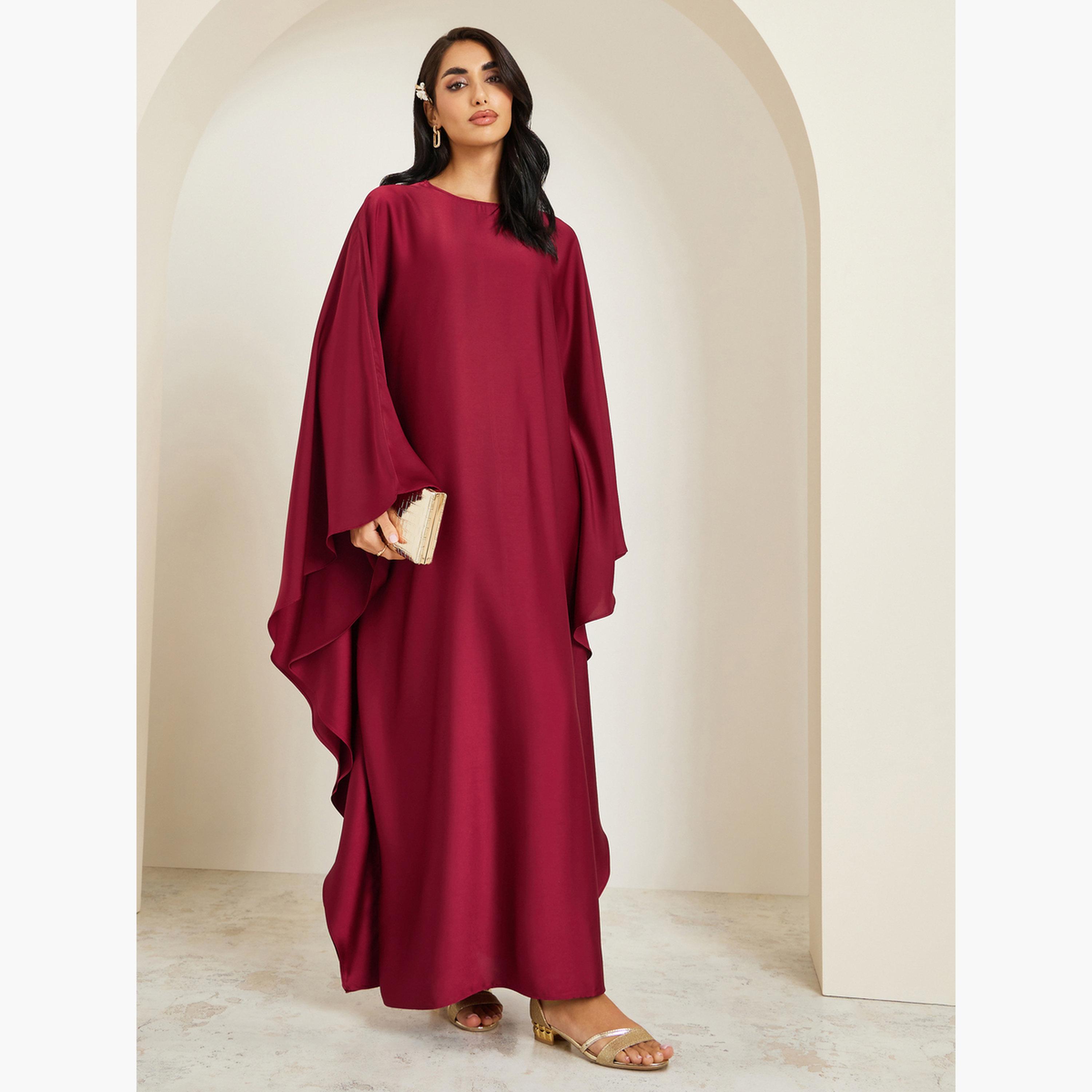أميرة x ستايلي جلابية بأكمام كيمونو منسدلة-women-arabicclothing-jalabiyas-image-3