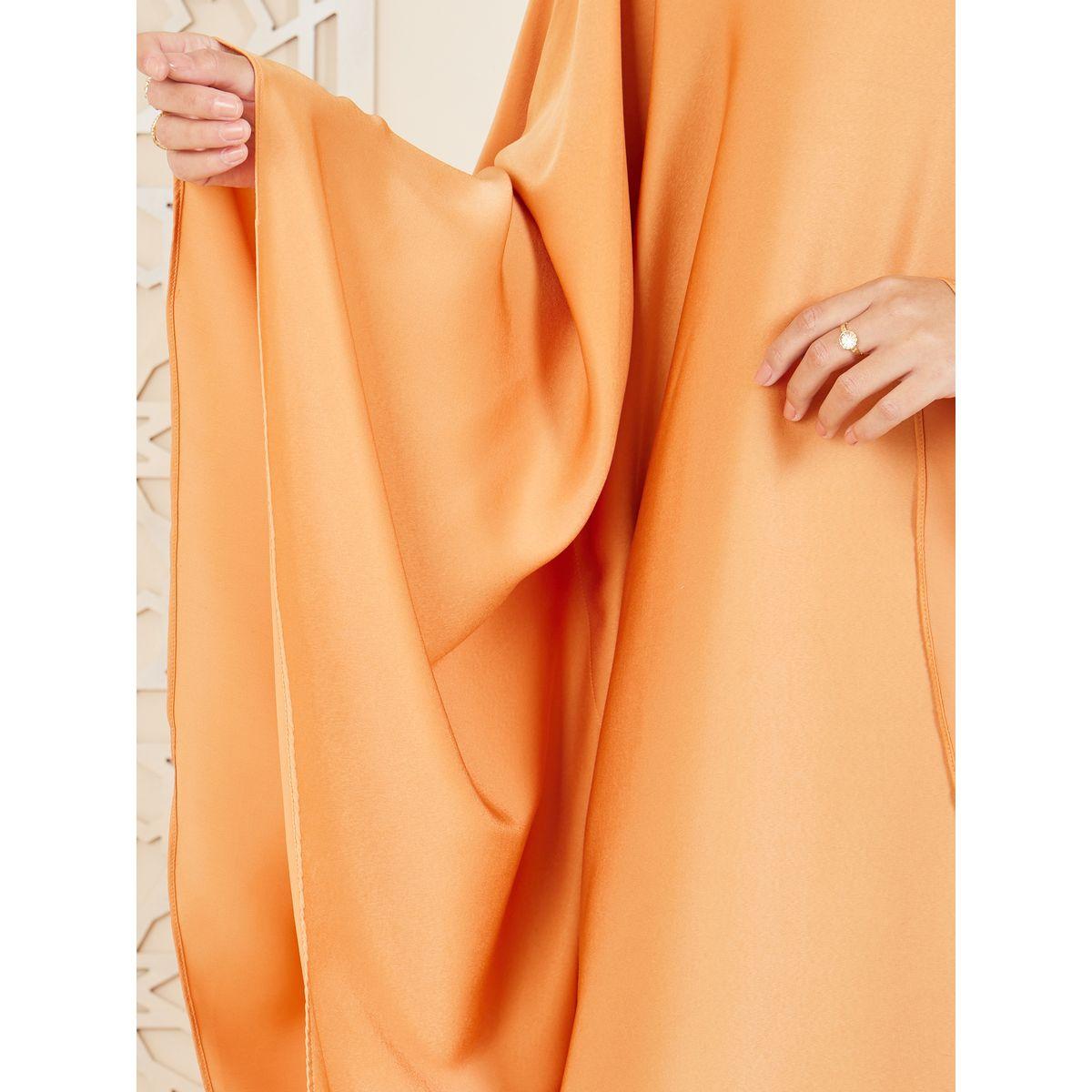 Styli Solid Round Neck Batwing Sleeves Jalabiya-women-arabicclothing-jalabiyas-image-3