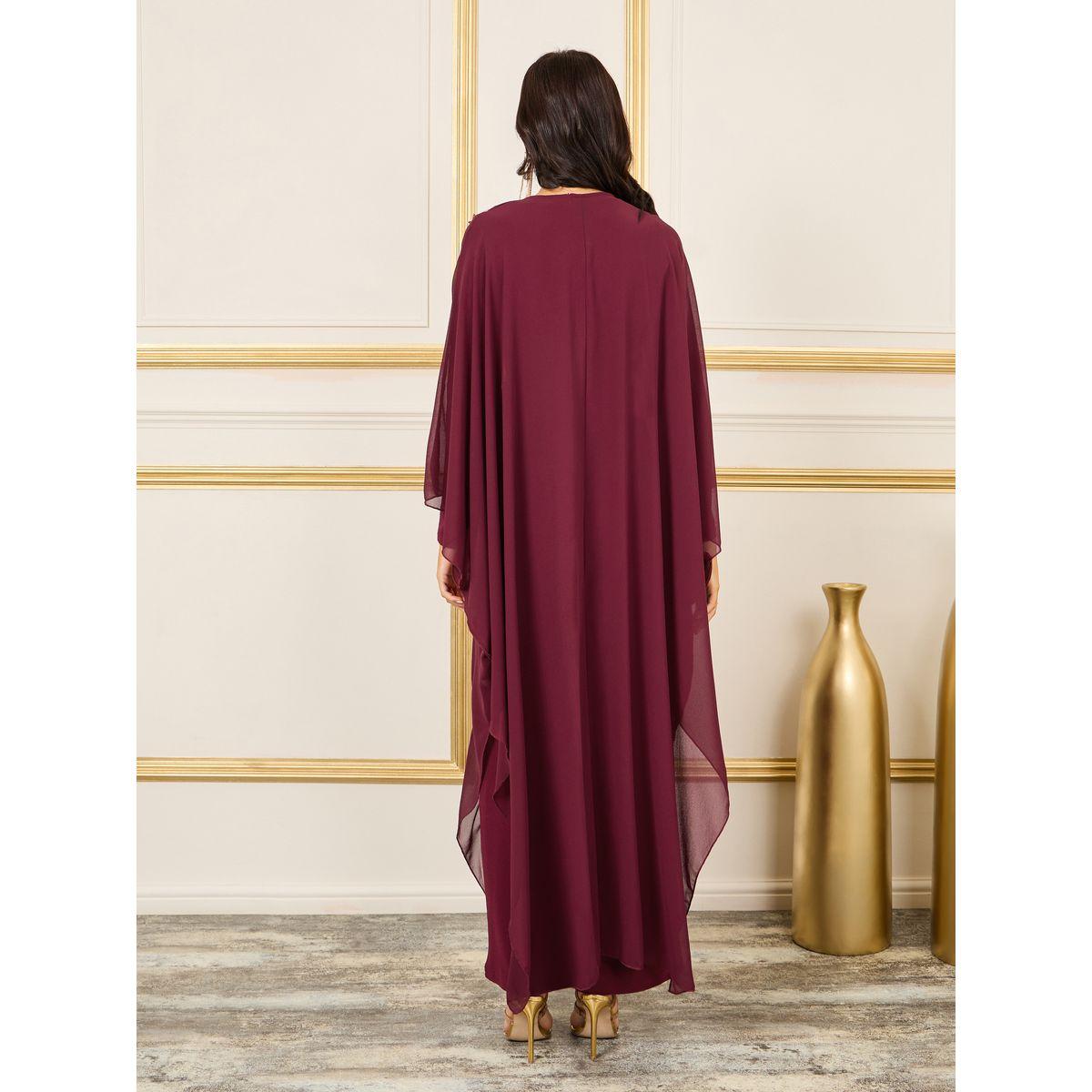 Styli Embroidered Patch Pearl Lace Trim Abaya and Jumpsuit Set-women-clothing-coordsets-image-6