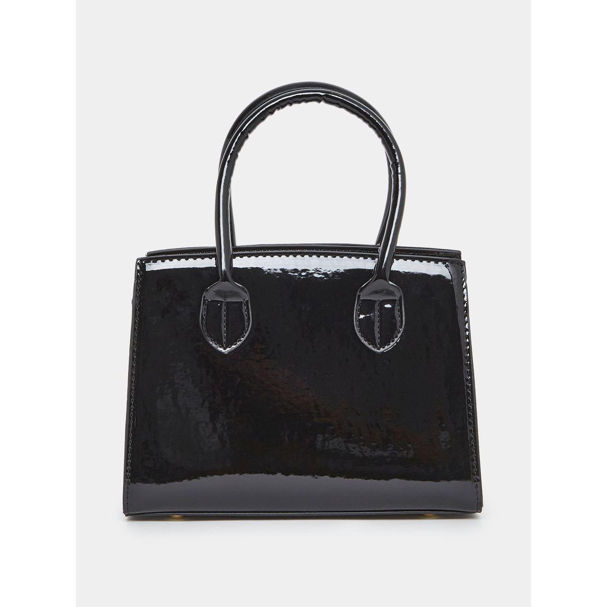 Styli Croc Textured Handbag with Turn Lock Closure-women-bagsandwallets-handbags-image-3