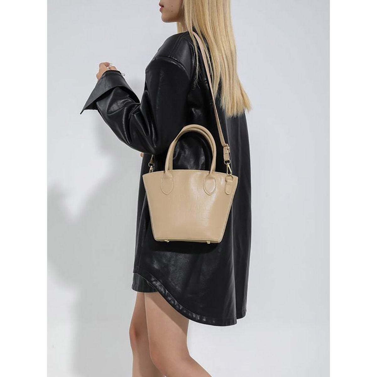 Styli Textured Handbag with Detachable Strap-women-bagsandwallets-handbags-image-3