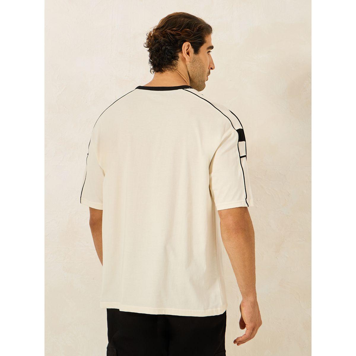 Styli Compact Jersey Piping Shoulder Detail Oversized T-Shirt with Chest Print-men-clothing-tshirtsandpolos-tshirts-image-4