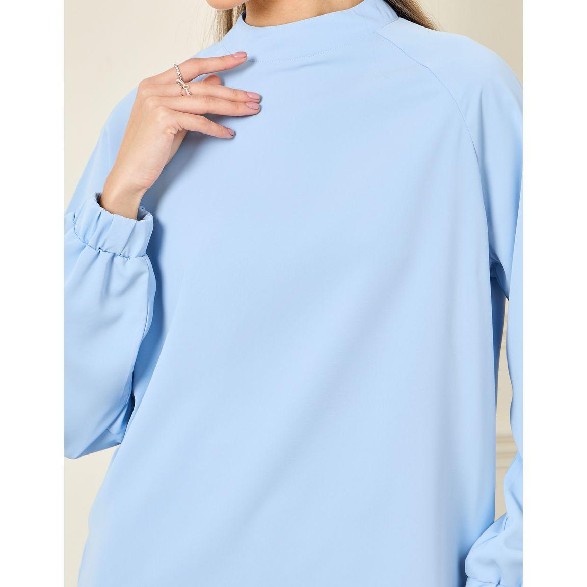 Styli Solid High Neck Longline Top & Maxi Skirt with Pocket Co-Ord-women-clothing-coordsets-image-4