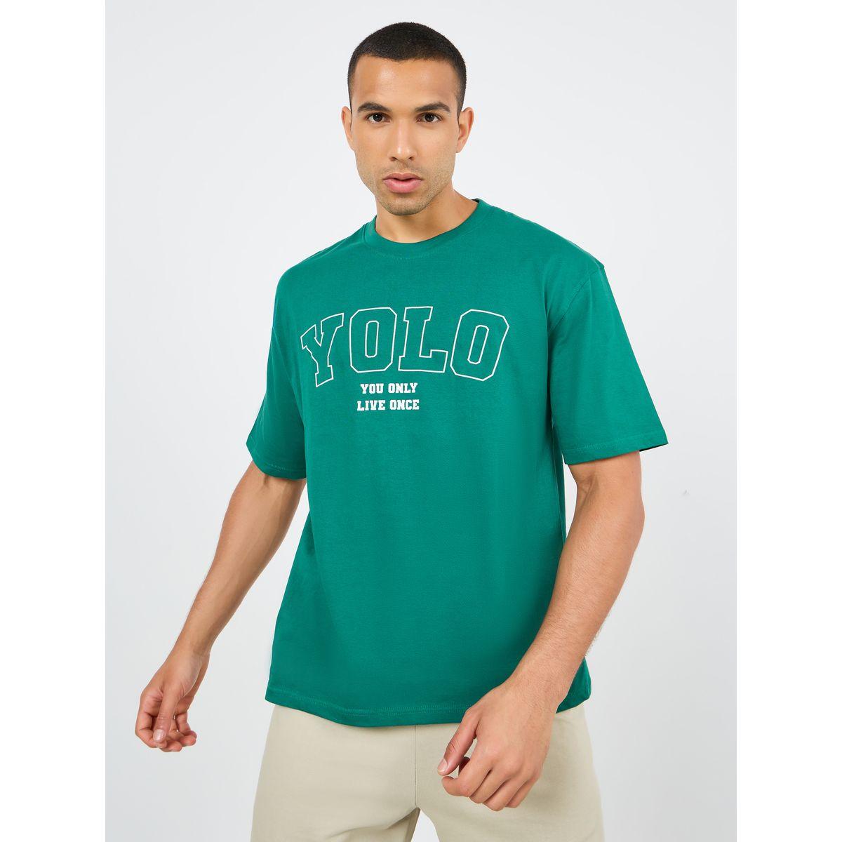 Styli Oversized YOLO Slogan Print T-shirt-men-clothing-tshirtsandpolos-tshirts-image-1