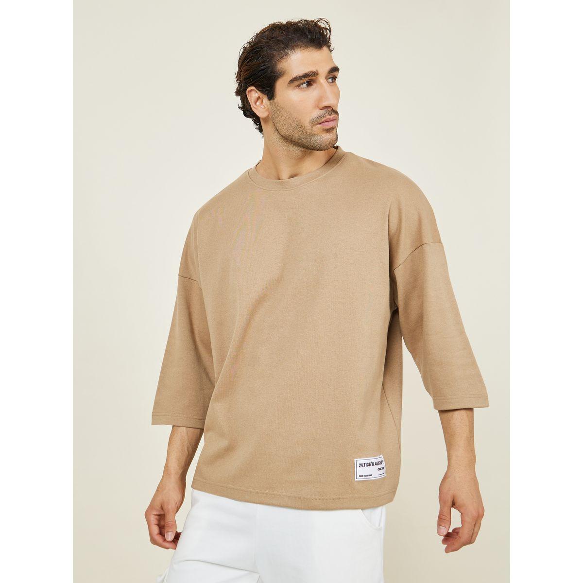 Styli Badge Detail Drop Shoulder Interlock Boxy T-shirt-men-clothing-tshirtsandpolos-tshirts-image-1