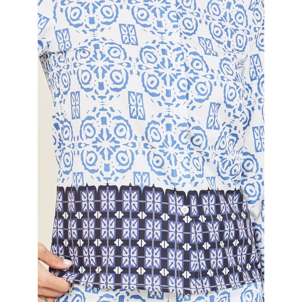 Styli All Over Damask Print Shirt & Pants Co-Ord-women-clothing-coordsets-image-4