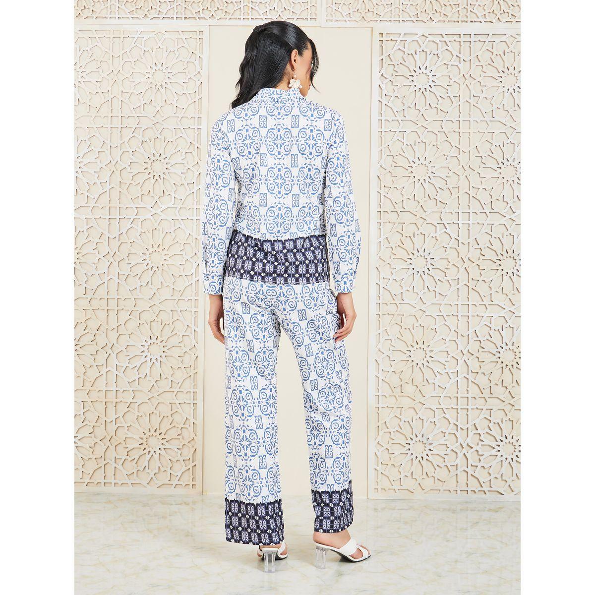 Styli All Over Damask Print Shirt & Pants Co-Ord-women-clothing-coordsets-image-5