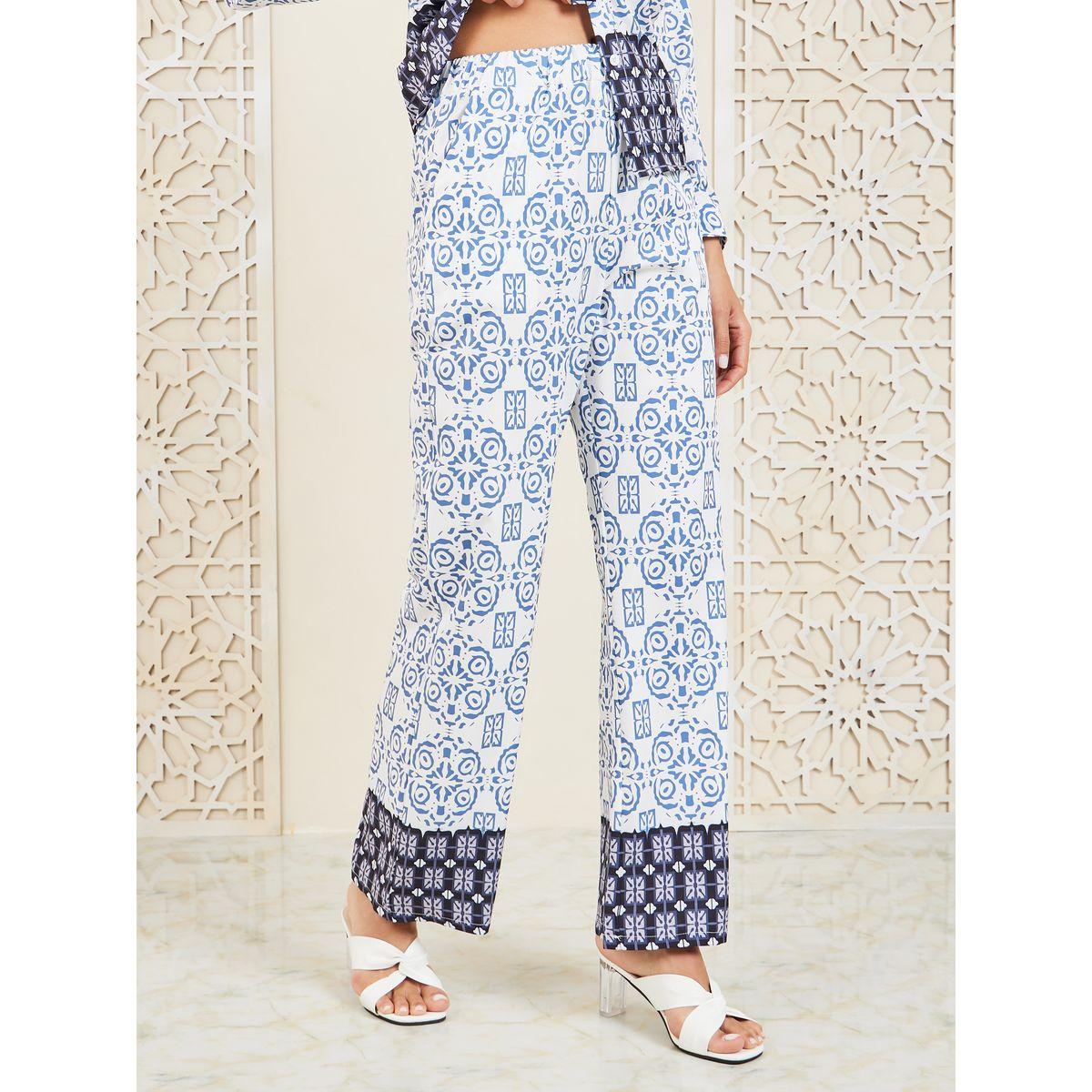 طقم منسق من بنطال وبلوزة مطبعة بالكامل-women-clothing-coordsets-image-6