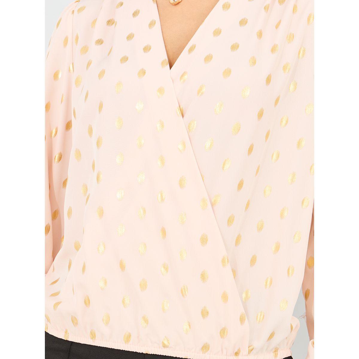 Styli Foil Print Tie Sleeves Wrap Top-women-clothing-shirtsandblouses-blouses-image-3