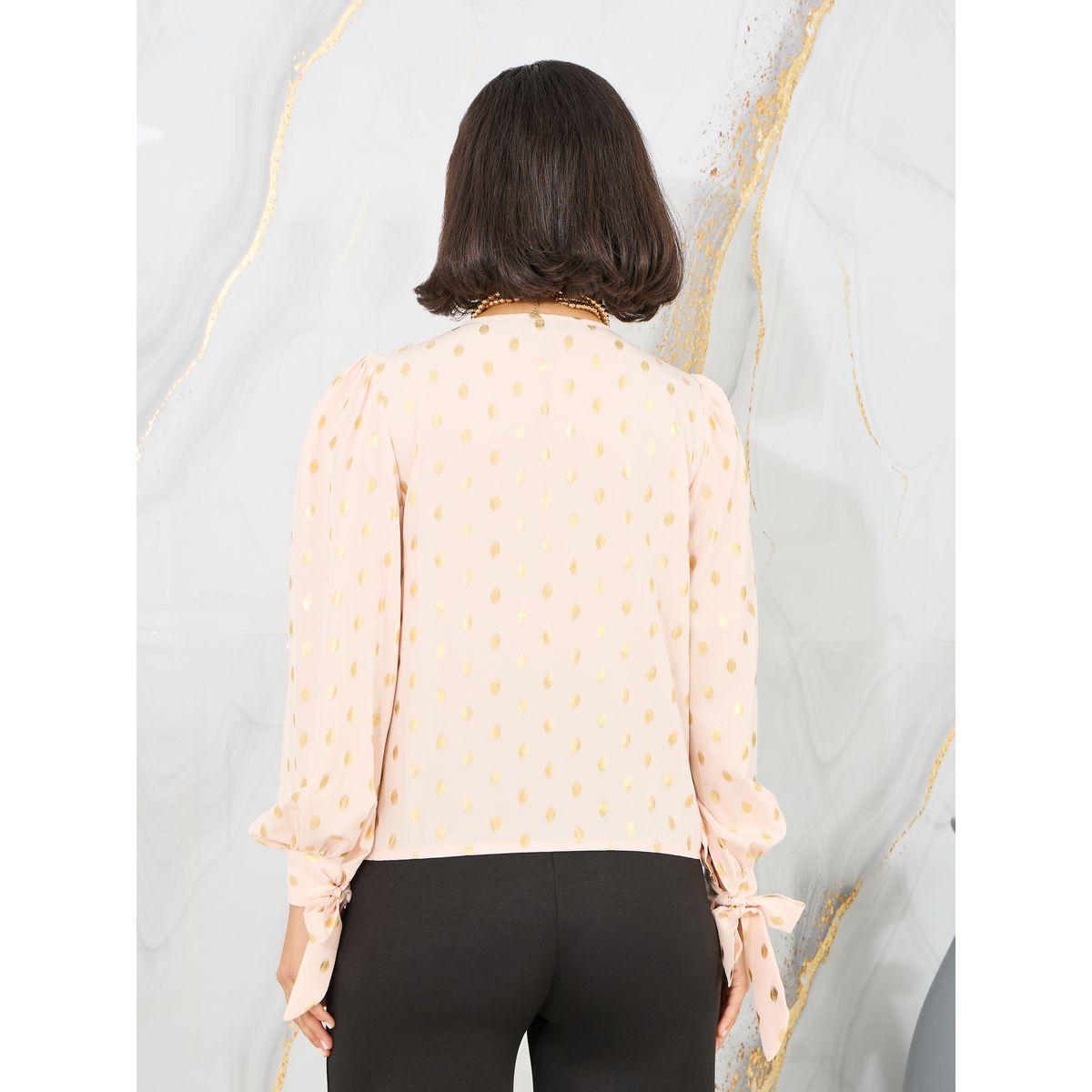 Styli Foil Print Tie Sleeves Wrap Top-women-clothing-shirtsandblouses-blouses-image-4
