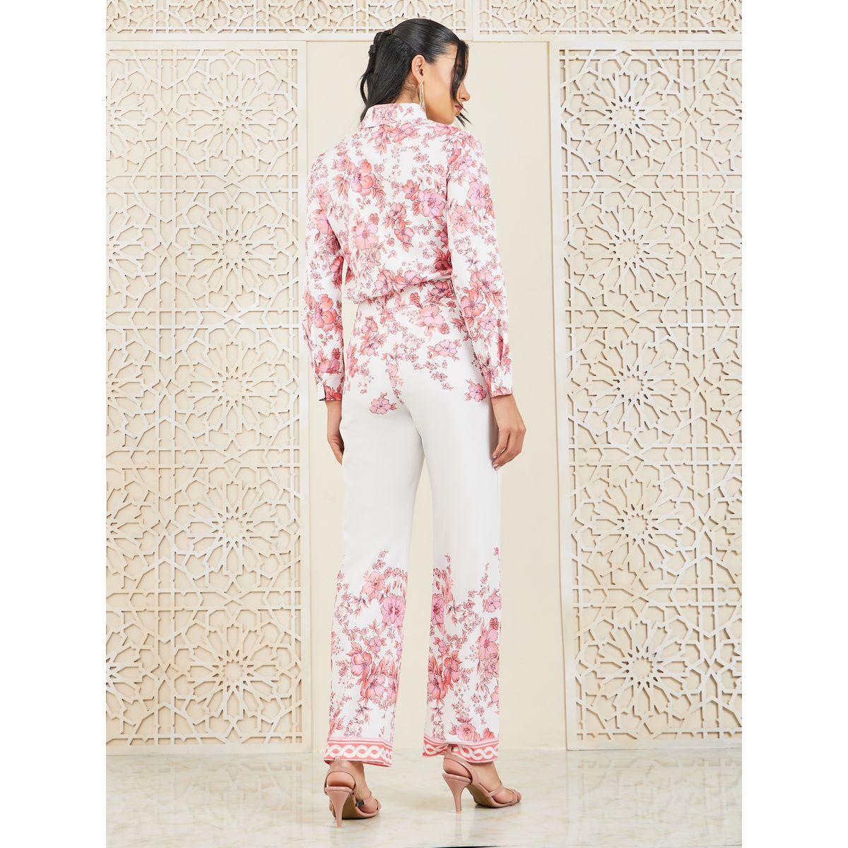 طقم منسق من بنطال وبلوزة مطبعة بالكامل-women-clothing-coordsets-image-5