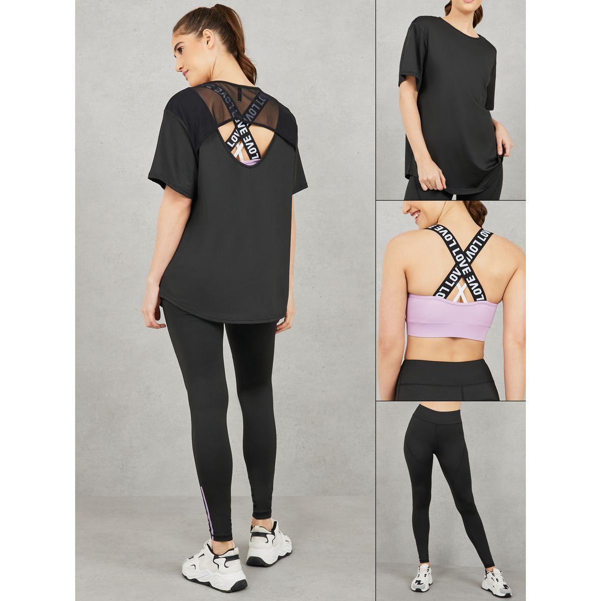 مجموعة من 3 - صدرية رياضية مع تيشيرت وليقنز-women-clothing-sportswearandactivewear-trackpantsandtracksuits-image-1