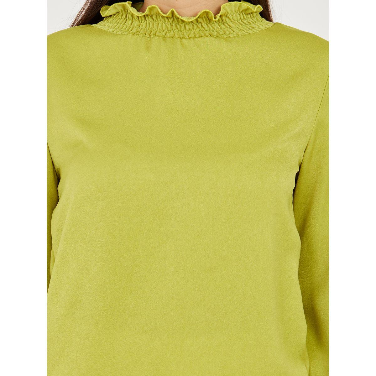 Styli Satin Smocked Detail High Neck Blouse-women-clothing-shirtsandblouses-blouses-image-4