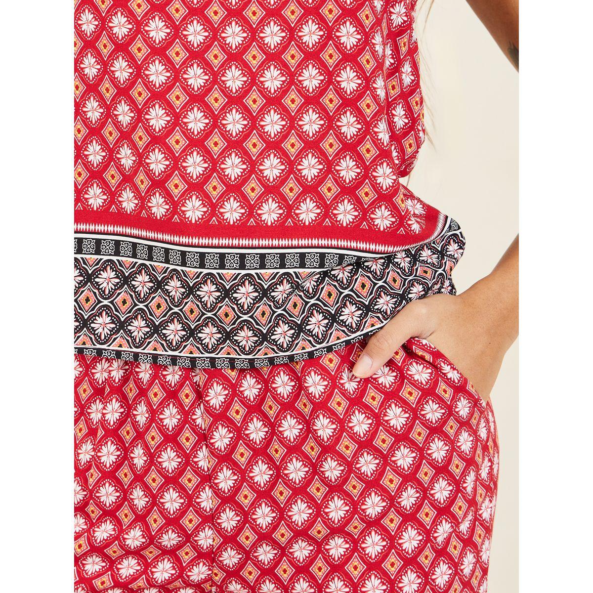Styli Bohemian Print Sleeveless Top and Straight Leg Pant Set-women-clothing-coordsets-image-3