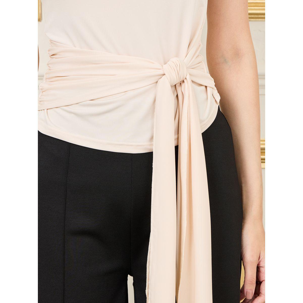 Styli Front Knot Detail One Shoulder Neck Knit Top-women-clothing-shirtsandblouses-blouses-image-3