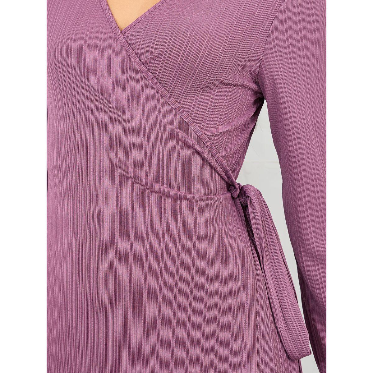 Styli Textured Wrap Top and Straight Leg Pant Set-women-clothing-coordsets-image-3