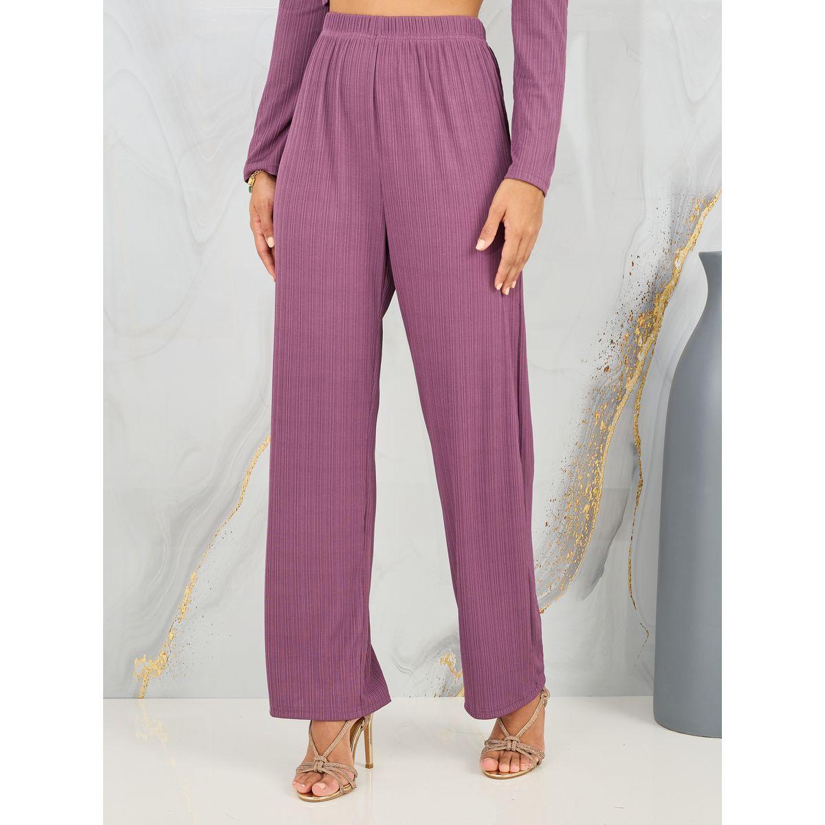 Styli Textured Wrap Top and Straight Leg Pant Set-women-clothing-coordsets-image-5