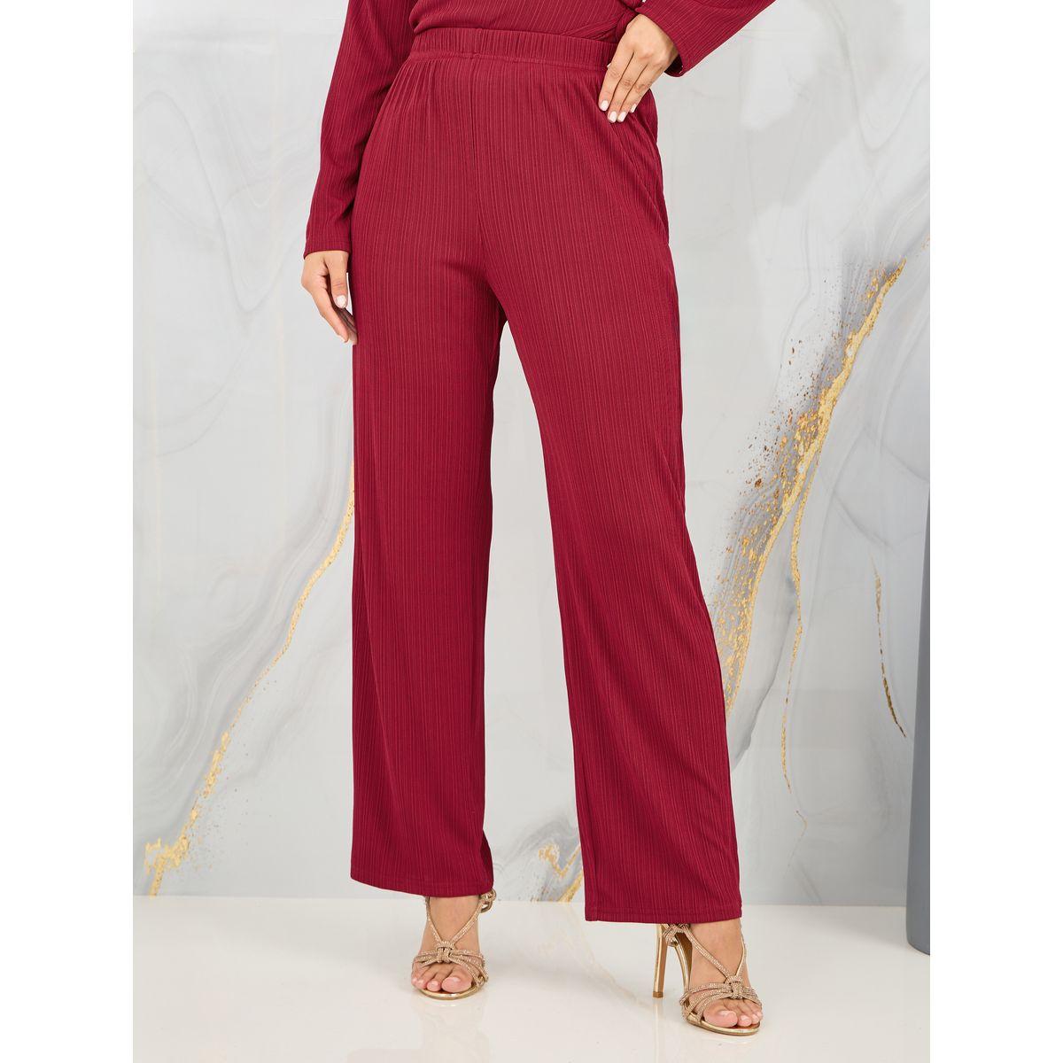 Styli Textured Longline Wrap Top and Straight Leg Pant Set-women-clothing-coordsets-image-5