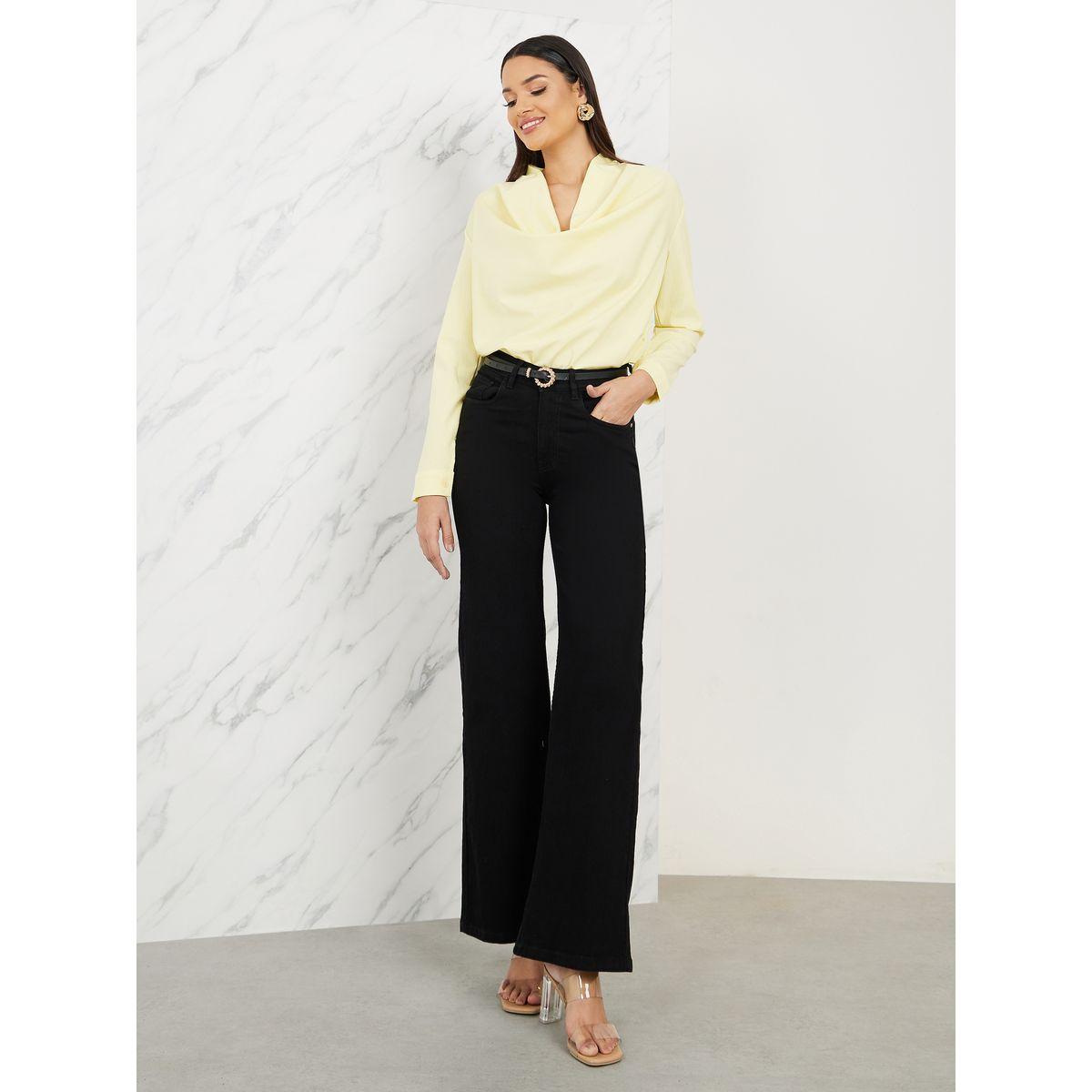 بلوزة محبوكة بياقة منسدلة واكمام طويلة-women-clothing-shirtsandblouses-blouses-image-4