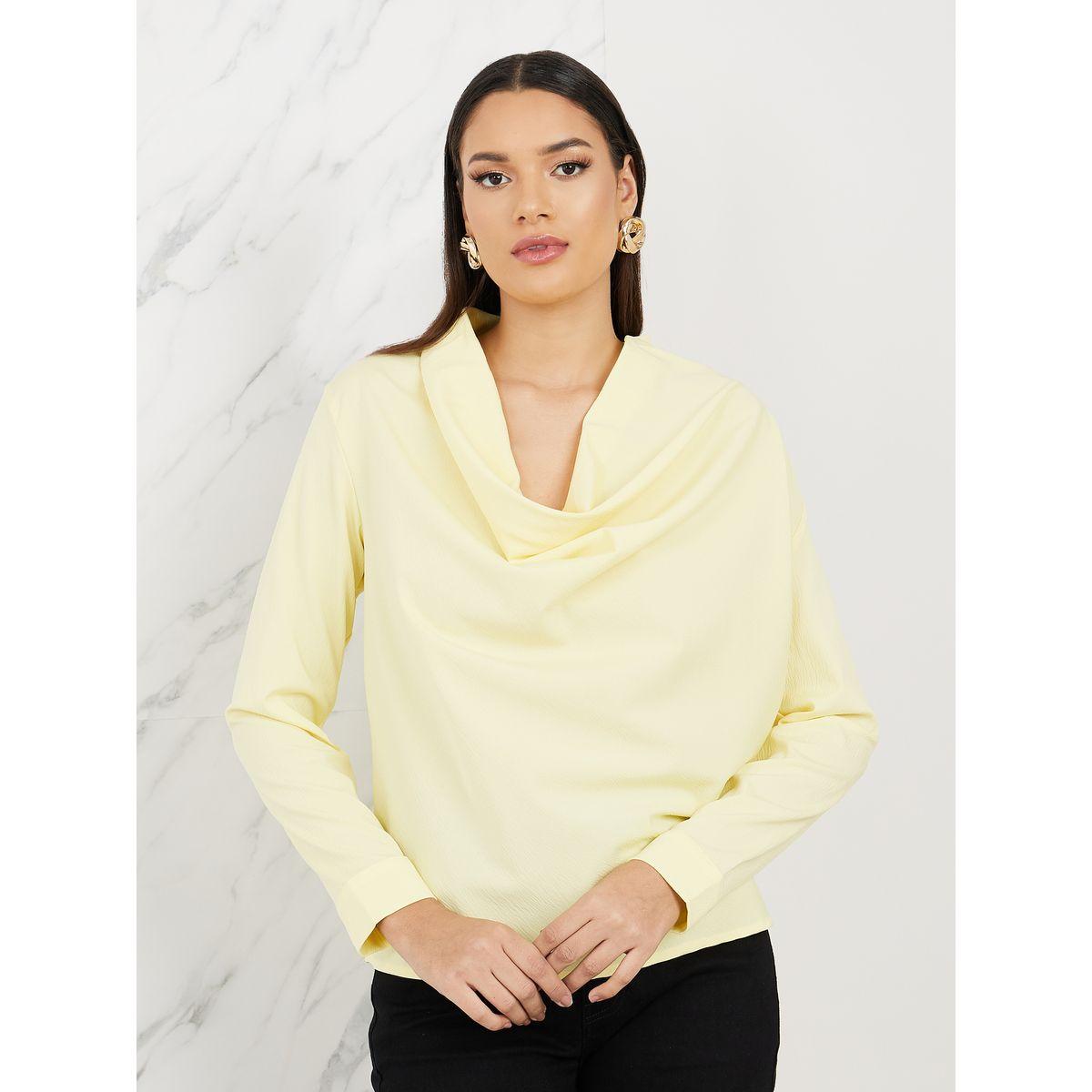 بلوزة محبوكة بياقة منسدلة واكمام طويلة-women-clothing-shirtsandblouses-blouses-image-3