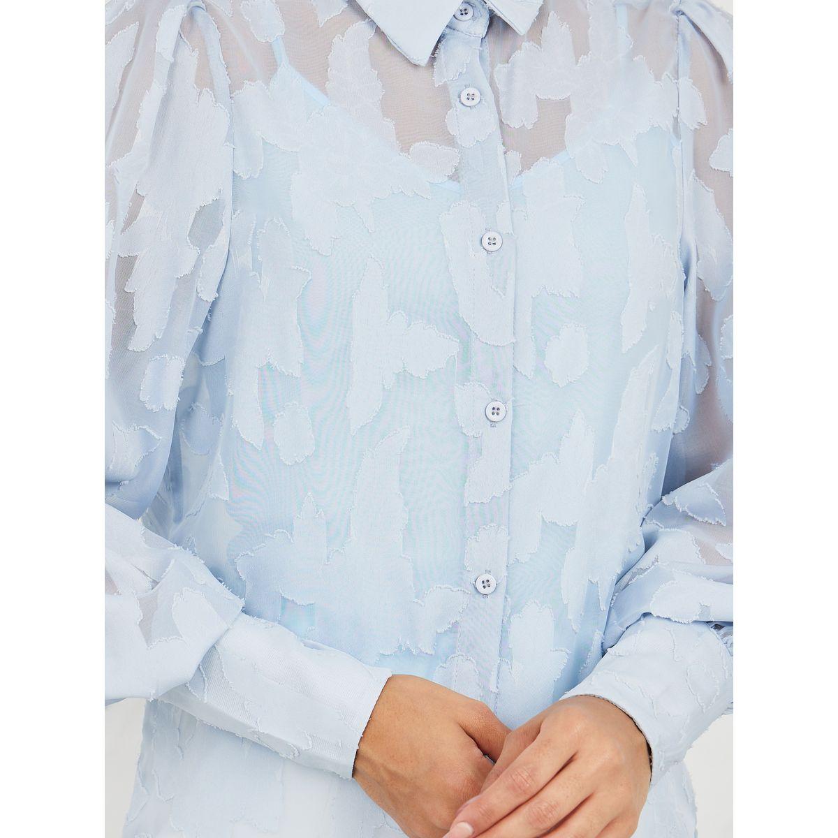 Styli Sheer Burnout Texture Bishop Sleeves Shirt-women-clothing-shirtsandblouses-shirts-image-4
