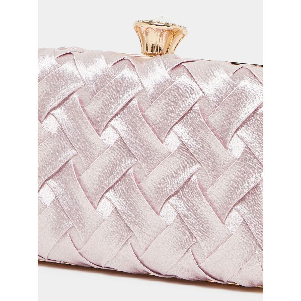 Styli Crisscross Braided Clutch Bag with Chain Strap-women-bagsandwallets-handbags-image-2