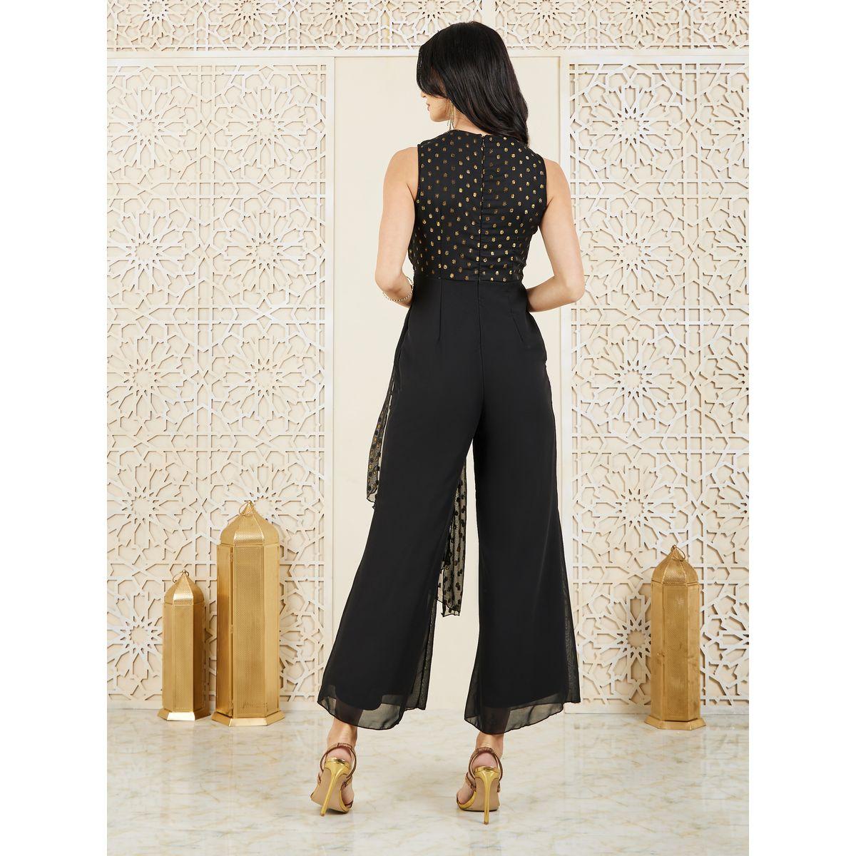 Styli Dobby Pleated Overlay Wide Leg Jumpsuit-women-clothing-jumpsuits-image-4
