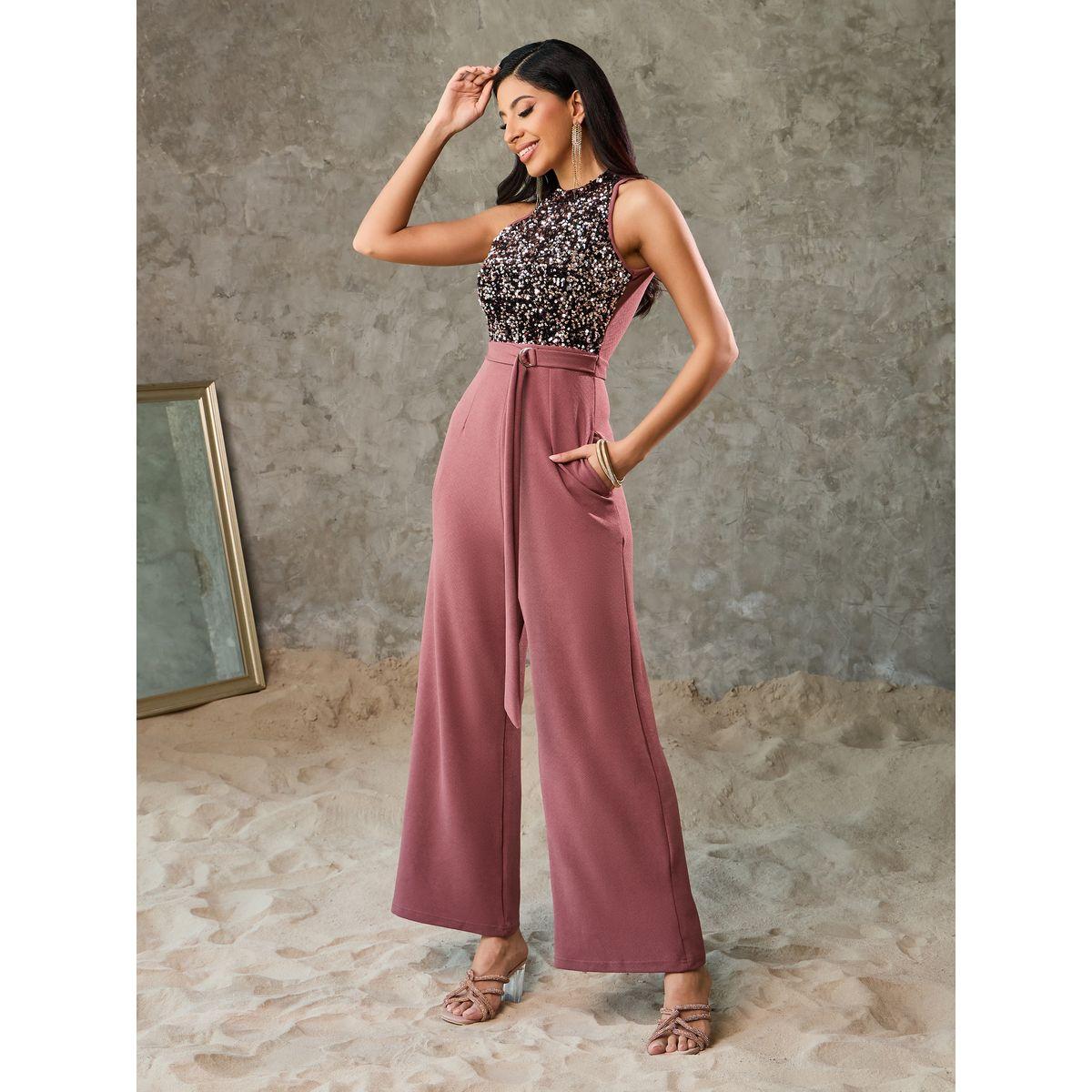 Styli Sequin Detail Halter Neck Wide Leg Jumpsuit-women-clothing-jumpsuits-image-1