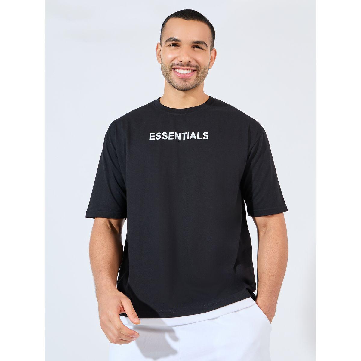 تيشيرت فضفاض بطبعة كتابة وأكمام قصيرة-men-clothing-tshirtsandpolos-tshirts-image-1