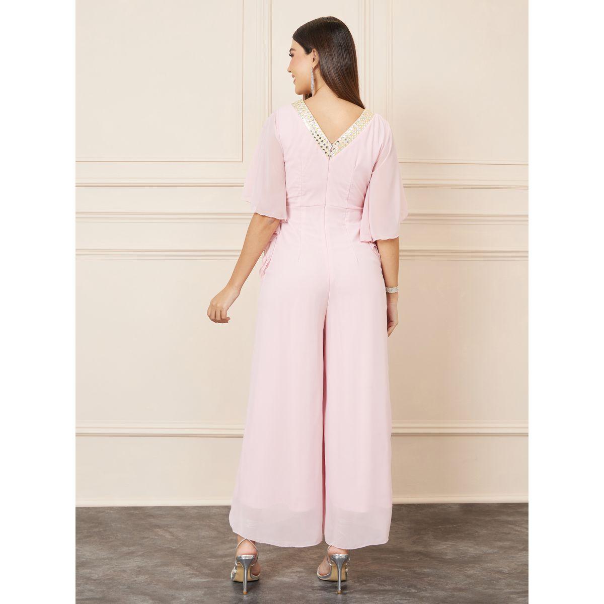 Styli Embellished Tassel Detail Wide Leg Jumpsuit with Batwing Sleeves-women-clothing-jumpsuits-image-4