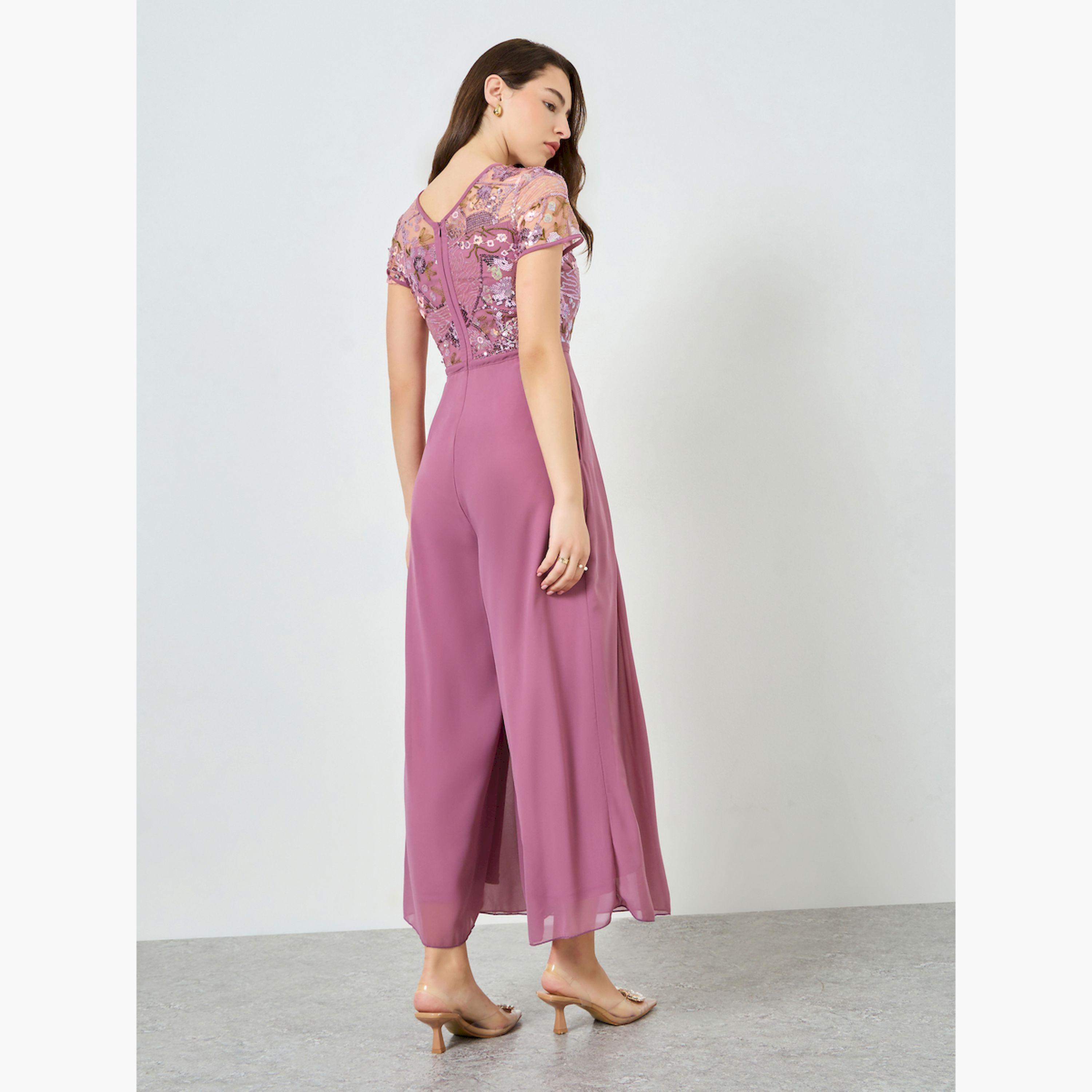 جمبسوت بأرجل واسعة منمق بالترتر-women-clothing-jumpsuits-image-4
