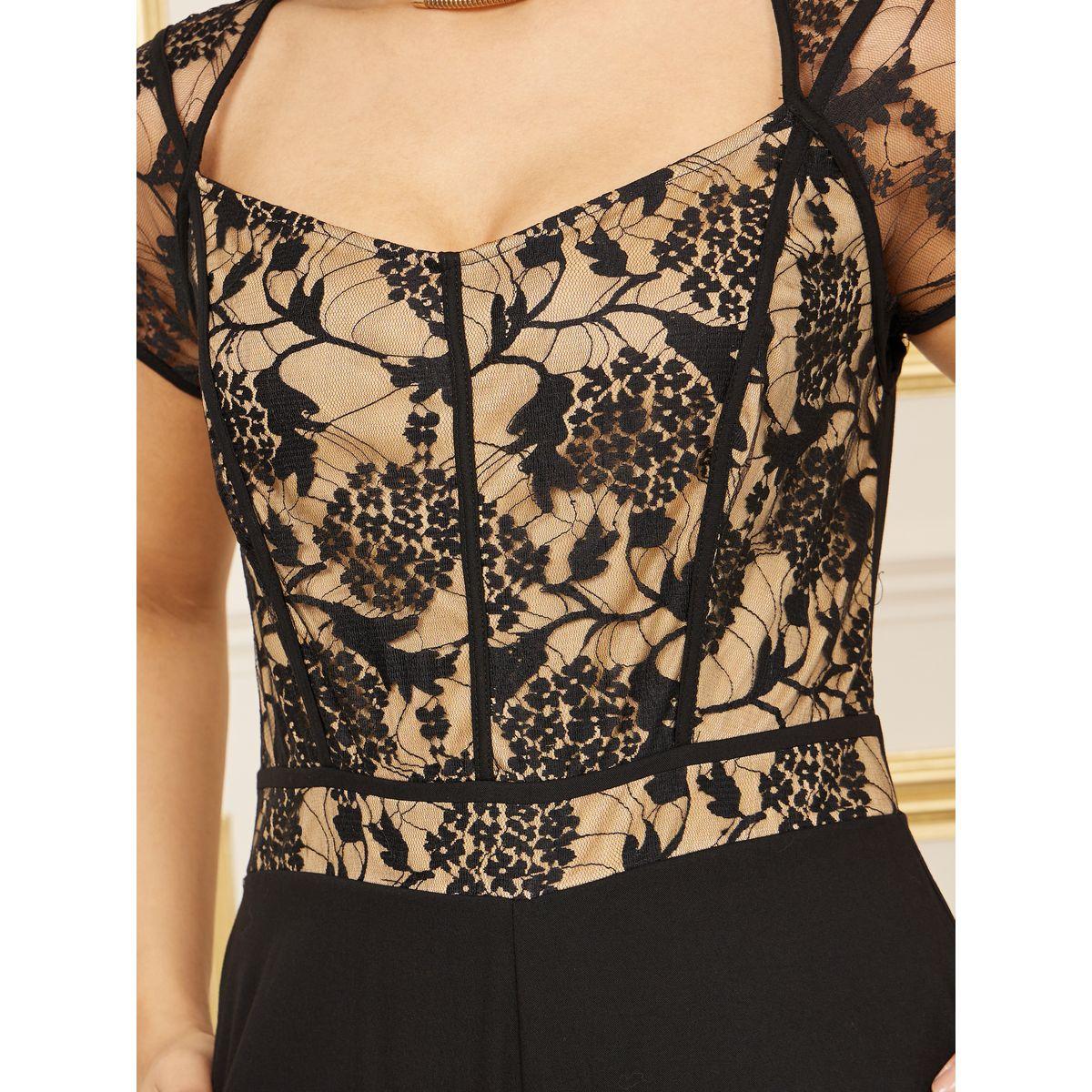 Styli Contrast Mesh Insert Wide Leg Jumpsuit-women-clothing-jumpsuits-image-3